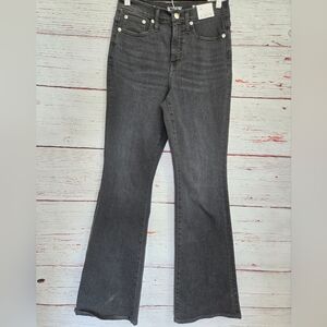 NWT J.Crew Dark Washed Black High-Rise Flare Jeans Size 26